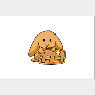 Cute Bunny Pancakes Posters and Art